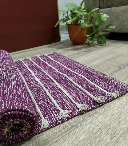 Generic Handcraft Antique Anti Slip Modern Stylish Yoga Mat Cotton Modern Meditation Mat For Unisex Yoga Fitness Prayer., Purple