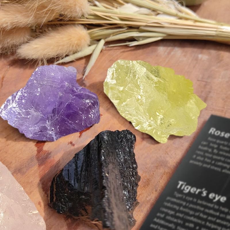 Natural Crystal Box Set Yoga Meditation Crystal Set Mood Balance Crystal Stone (Passionate Crystal Box Set) - color: Passionate Crystal Box Set