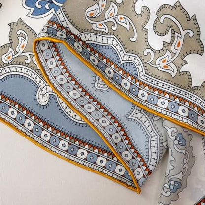 ANDANTINO 100% Silk Scarf 43" Large Square Lightweight Headscarf& Shawl–Women Hair Wraps-With Gift Packed - color: Floral-multicolor