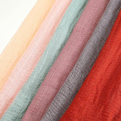 Geyoga 6 Pcs Women Scarf Shawl Hijab Scarves Cotton Crinkle Hijab for Women Blend Shawl Crinkle Wrap Head for Seasons - color: Vivid Colors