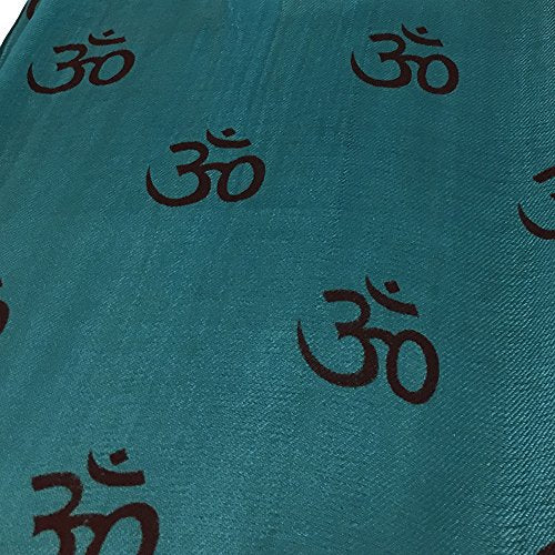 Indian Ethnic Yoga Red Om Block Print Long Scarf Prayer Shawl Stole SHANTI - color: Teal