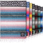 Hydration Nation Authentic Large Handwoven Mexican Striped Throw Blanket - Soft, Durable, Eco-Friendly - 70"x50" - Cotton Candy - color: Cotton Candy