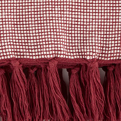 DII Striped Throw Collection Urban Cityscape Border - color: Barn Red