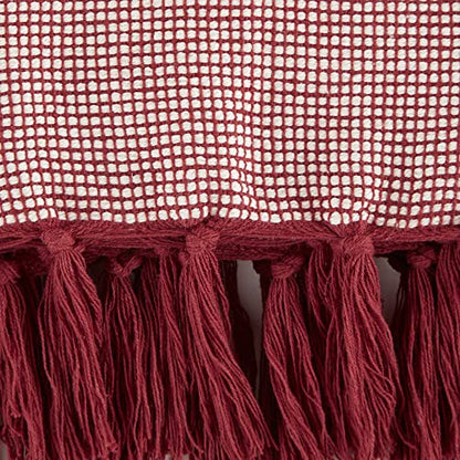 DII Striped Throw Collection Urban Cityscape Border - color: Barn Red
