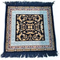 Pooja Aasan Blue 24 Inch Soft Woolen Velvet Cloth Mat for Puja Temple Altar | Decorative Embroidered Puja Aasan for God Idol, Mandir & Festivals | Soft Religious Mat for Home Temple & Spiritual Use