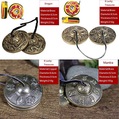 Tibetan Tingsha Bell Set - Tibetan Cymbals - for Sound Healing, Yoga, Meditation, and Mindfulness,Handmade in Nepal,Made of Bronze,Plain Pattern,Black Color，7.7cm/3.0 inch - color: 11-Bronze-Plain-7.5cm