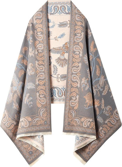 Women's Reversible Pashmina Shawl Wrap for Women Big Scarf Holiday Gifts - color: 07-pink-white
