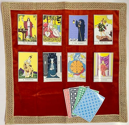 SMMS Spiritual Velvet Table Cloth Altar Tarot Spread (Red, Small- 46cm*46cm/ 18inch*18inch) - color: Red, size: Small- 46cm*46cm/ 18inch*18inch