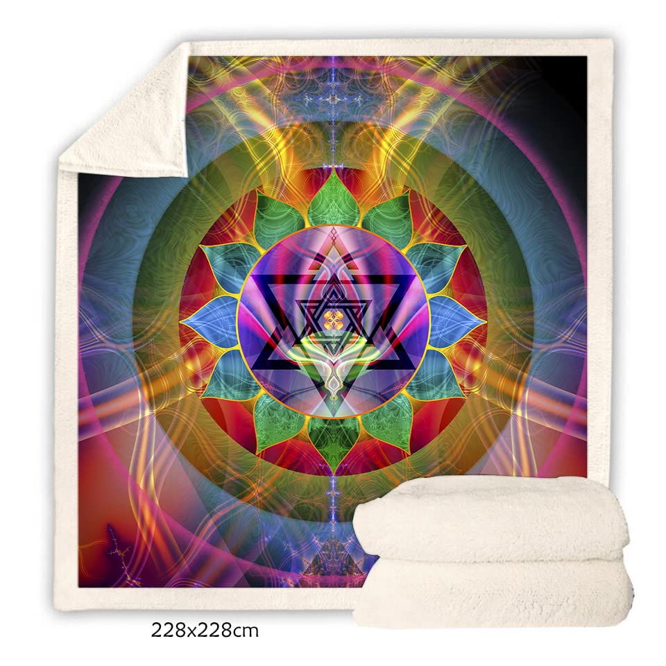 Chakra Throw blanket | Meditation Fleece Blanket | Soft | Ray Of Love (Small) - size: Small
