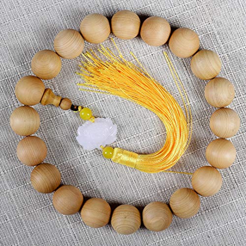 Zen Dear Unisex Thuja Sutchuenensis Wood Beads Wooden Bracelet Necklace Prayer Mala Wristband Bracelet - style: 20mm 21 Beads Boutique
