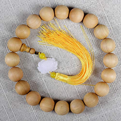 Zen Dear Unisex Thuja Sutchuenensis Wood Beads Wooden Bracelet Necklace Prayer Mala Wristband Bracelet - style: 20mm 21 Beads Boutique