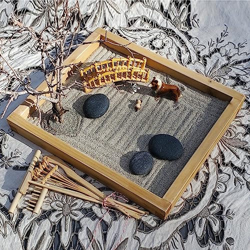 GNIEMCKIN 30 PCS DIY Sand Zen Garden Tools, Mini Zen Garden Rake Sets for Serenity and Spiritual Meditation, Tasteful and Elegant Zen Garden Accessories for Home Decor, and Father or Mother's Gift