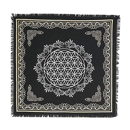 Indian Consigners Altar Cloth Flower of Life Witchcraft Altars Tarot Spread Wiccan Spiritual sacred cloth (Flower of Life) - color: Flower of Life Gold Silver