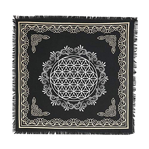 Indian Consigners Altar Cloth Flower of Life Witchcraft Altars Tarot Spread Wiccan Spiritual sacred cloth (Flower of Life) - color: Flower of Life Gold Silver