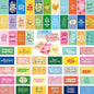 120 PCS Motivational Cards, 60 Designs Inspirational Cards with PET Film, Affirmation Words for Primary Middle High Reading Students, Book Lovers (2” x 3.5”)