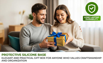 Wooden Tissue Box Holder with Storage Organizer for Desk, Bathroom & Nightstand – Handmade Wood Tissue Cover