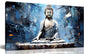 Xxliren Blue Zen Wall Art for Living Room Large Size Meditation Wall Decor Buddha Wall Art Yoga Wall Decor Ready To Hang Size 60 x 30 Inch