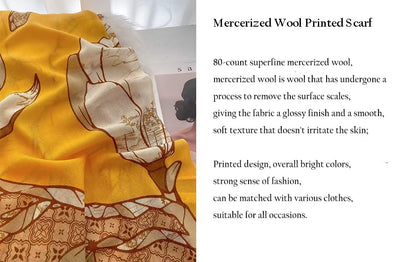 Cashmere-soft Mercerized wool Shawl Pashmina Lightweight Travel Wrap & Evening Scarf |Office |Wedding - color: Flower Shadow Lemon Yellow