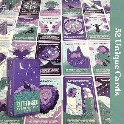 PURPLE CANYON Faith-Based Affirmation Cards – Daily Scripture & Prayer Cards with Bible Verses | Christian Gifts for Women’s Encouragement & Inspiration | 52-Card Deck - style: Faith-Based Affirmation Cards