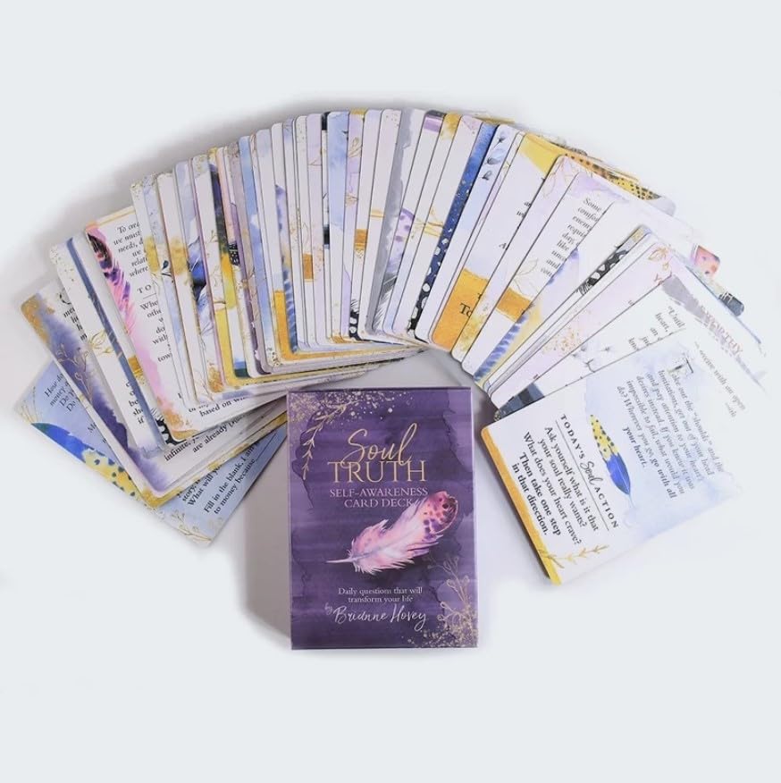 Soul Truth Self-Awareness Card Deck – 55 Daily Reflection & Intuitive Guidance Cards for Mindfulness, Journaling & Personal Growth