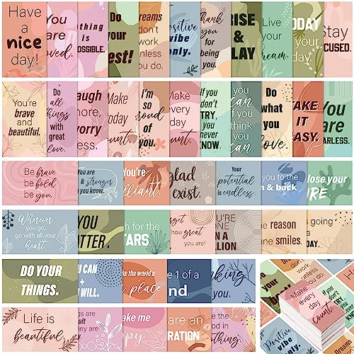 Jinei 300 Inspirational Affirmation Cards Bulk Daily Positive Motivational Gifts Cards Small Mini Encouragement Quotes for Women Coworker Team(Bohemian) - style: Bohemian