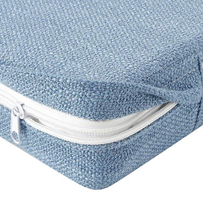 Household Square Floor Cushion for Yoga and Meditation, Removable Washable Meditation Mat Cushion - color: square linen blue