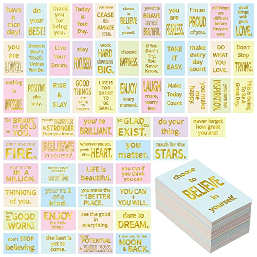 Jinei 300 Inspirational Affirmation Cards Bulk Daily Positive Motivational Gifts Cards Small Mini Encouragement Quotes for Women Coworker Team(Gilded Style) - style: Gilded Style