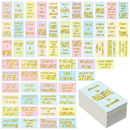 Jinei 300 Inspirational Affirmation Cards Bulk Daily Positive Motivational Gifts Cards Small Mini Encouragement Quotes for Women Coworker Team(Gilded Style) - style: Gilded Style