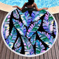 Round Beach Towel Oversized Blanket Palm Leaves Tropical Style Flamingo Print Microfiber Large Round Towel Picnic Mat Super Water Absorbent Towel 59 Inches Diameter (Tropical - Style 3) - color: Tropical - Style 3