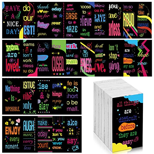 Jinei 300 Inspirational Affirmation Cards Bulk Daily Positive Motivational Gifts Cards Small Mini Encouragement Quotes for Women Coworker Team(Geometric Style) - style: Geometric Style