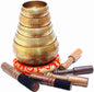 Beaten Tibetan Singing Bowl Set of 5 Hand Hammered - Buddhist Meditation Bowls from Nepal