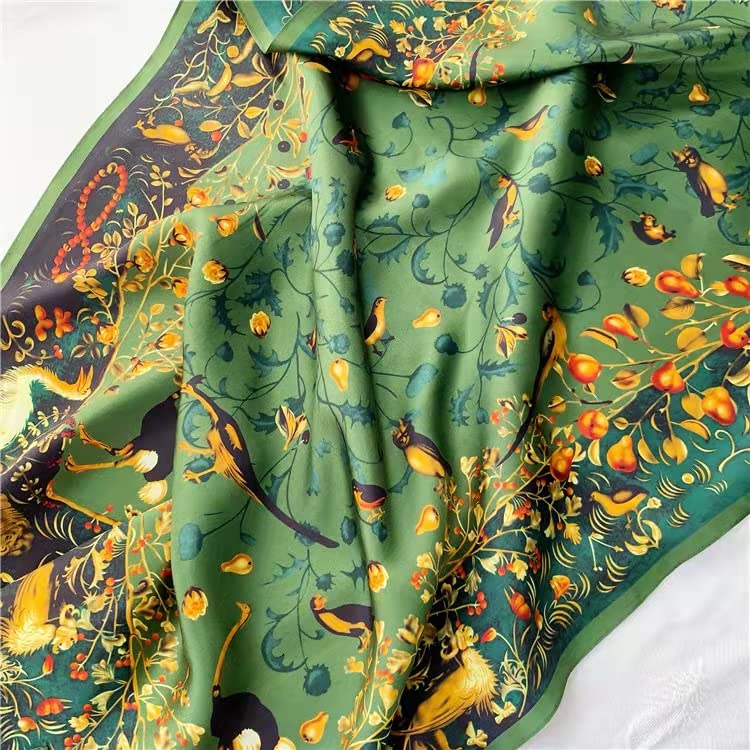 100% Mulberry Silk Long Scarf for Women Large Shawls for Headscarf and Neck- Oblong Hair Wraps with Gift Packed - color: Jade Green