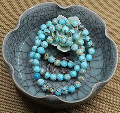 Angelstones Handmade Natural Healing Gemstone 8mm Round Beads Stretch Crystal Bracelet 7 Inch Unisex - color: Turquoise Green Sea Sediment Jasper
