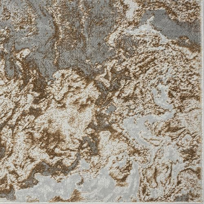 LUXE WEAVERS Marble Swirl Abstract Area Rug, Gray 2x7 - color: Grey, size: 2' x 7' (Rectangular)