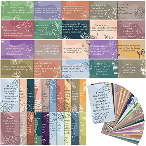 Panelee 240 Pieces Positive Affirmation Motivational Cards Affirmation Card Mindful Self Care Message Inspirational Encouragement Meditation Card Daily Gift for Employee Woman(Flower) - color: Flower