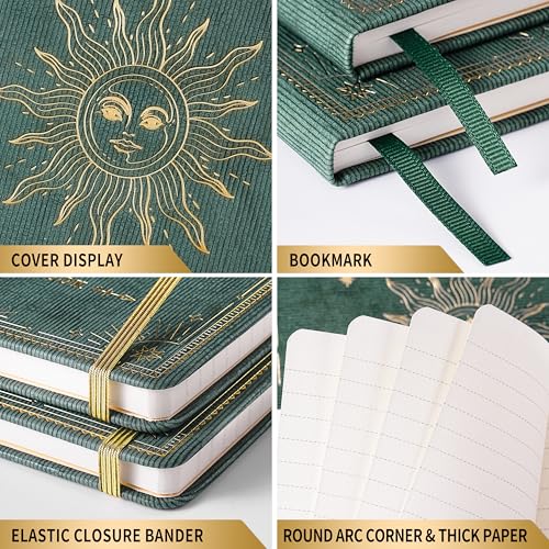 Artfan Ruled Notebook/Journal – Premium Thick Paper Faux Leather Classic Writing Notebook with Pocket + Page Dividers Gifts, Banded, Large, 144 Pages, Hard Cover, Lined (5.8 x 8.4) - Cyan - color: Cyan