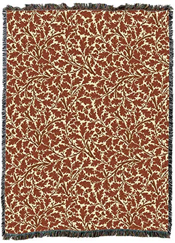 Pure Country Weavers William Morris Oak Tree Autumn Blanket - Arts & Crafts - Gift Tapestry Throw Woven from Cotton - Made in the USA (72x54) - color: Autumn, size: Large