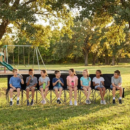 Yaheetech 6-seat/8-seat Portable Folding Sideline Bench with Back Rest and Carrying Bag for Team sports,Soccer,Camping,Parties,Outdoor Activities