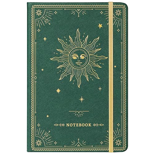 Artfan Ruled Notebook/Journal – Premium Thick Paper Faux Leather Classic Writing Notebook with Pocket + Page Dividers Gifts, Banded, Large, 144 Pages, Hard Cover, Lined (5.8 x 8.4) - Dark Green - color: Dark Green