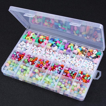24 Grids Clear Plastic Organizer Box with Adjustable Dividers, Small Craft Organizers and Storage, Clear Compartment Container Storage for Jewelry, bead, DIY Crafts, Fishing Tackles, Small Parts
