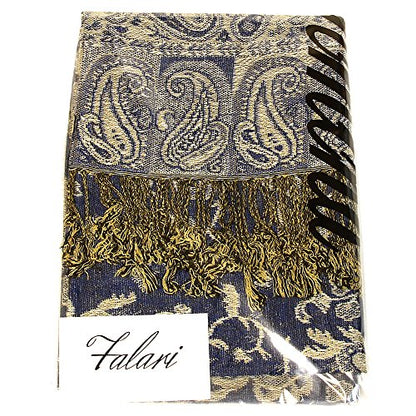 Falari Women's Reversible Paisley Pashmina Shawl Wrap Scarf For Evening Dresses Festivals Any Occasions All Seasons 80"x27" - color: Style 1 - Royal