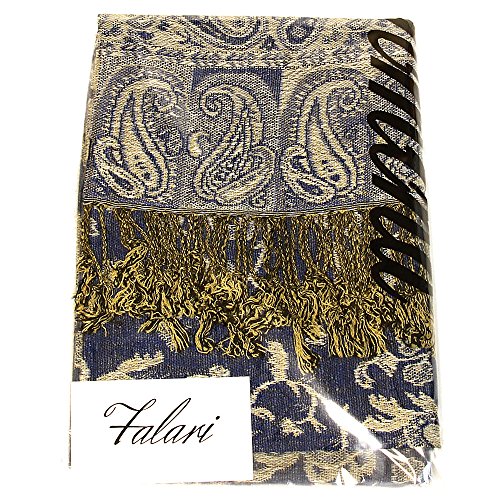 Falari Women's Reversible Paisley Pashmina Shawl Wrap Scarf For Evening Dresses Festivals Any Occasions All Seasons 80"x27" - color: Style 1 - Royal