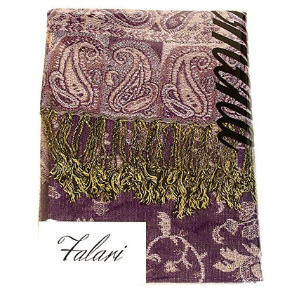 Falari Women's Reversible Paisley Pashmina Shawl Wrap Scarf For Evening Dresses Festivals Any Occasions All Seasons 80"x27" - color: Style 1 - Purple