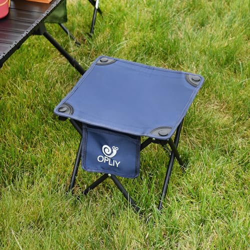 Opliy Camping Stool, Folding Small Chair Portable Camp Stool for Camping Fishing Hiking Gardening and Beach, Camping Seat with Carry Bag (Blue) - color: Blue