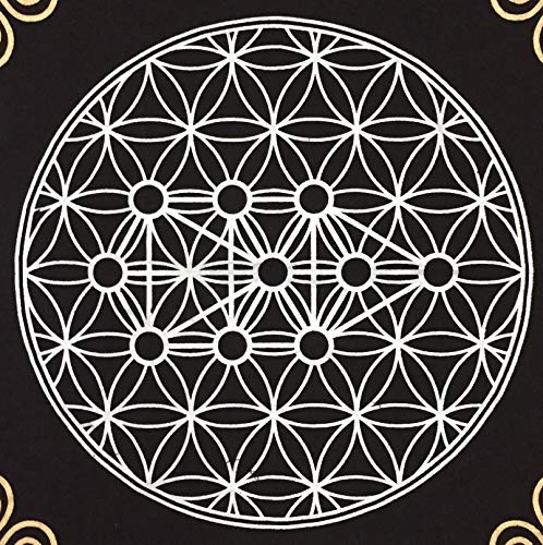 Indian Consigners Altar Cloth Geometric Witchcraft Alter Tarot Spread Top Cloth Wiccan Square Spiritual 18 by 18 Sacred(Geometric Gold Silver) - color: Geometric Gold Silver