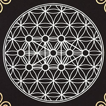 Indian Consigners Altar Cloth Geometric Witchcraft Alter Tarot Spread Top Cloth Wiccan Square Spiritual 18 by 18 Sacred(Geometric Gold Silver) - color: Geometric Gold Silver