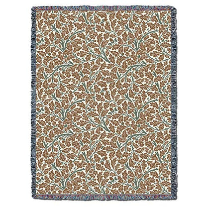 Pure Country Weavers William Morris Oak Tree Bark Blanket XL - Arts & Crafts - Gift Tapestry Throw Woven from Cotton - Made in the USA (82x62) - color: Bark, size: X-Large