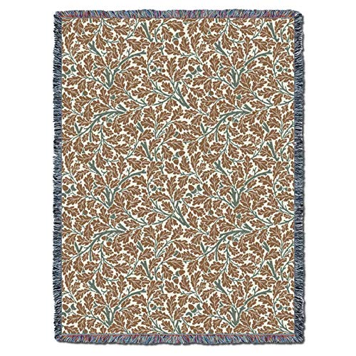 Pure Country Weavers William Morris Oak Tree Bark Blanket XL - Arts & Crafts - Gift Tapestry Throw Woven from Cotton - Made in the USA (82x62) - color: Bark, size: X-Large