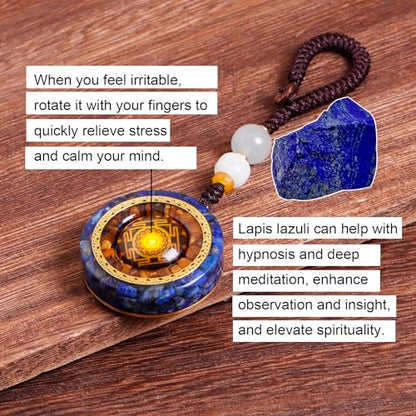 Day Day Up Orgonite Necklace - Sri Yantra Rotatable Pendant For Anti Stress Anxiety & Meditation - Malachite And Tiger Stone For Spiritual Healing & Positive Energy - color: Style 3