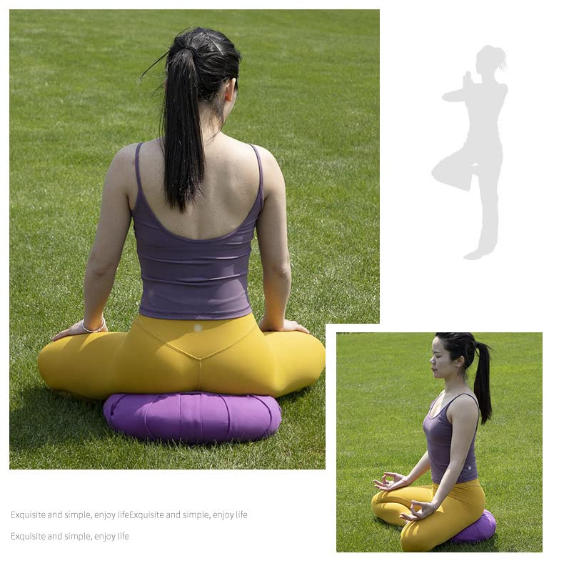 Meditation Cushion Round Cotton and Buckwheat Stuffing Size36*17cm